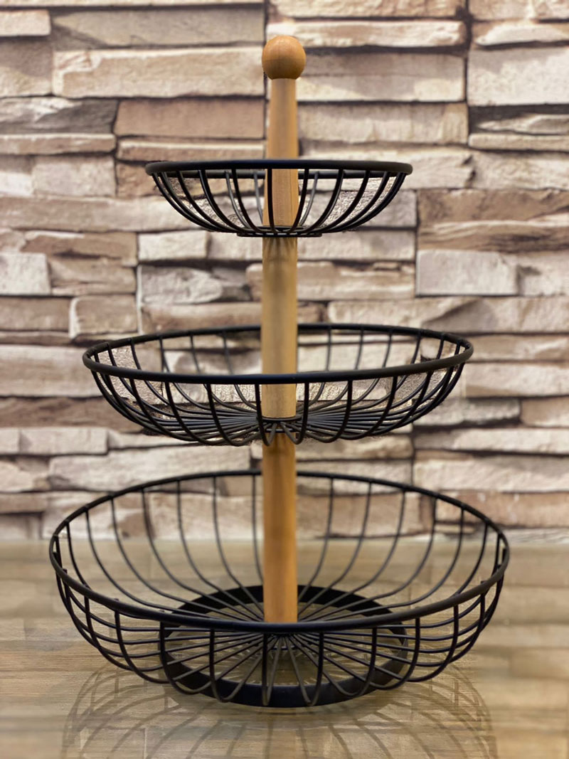 Binca Triple Metal Fruit Bowl Kitchen Container 3 Levels Fruit Basket 4 Binca Triple Metal Fruit Bowl Kitchen Container 3 Levels Fruit Basket