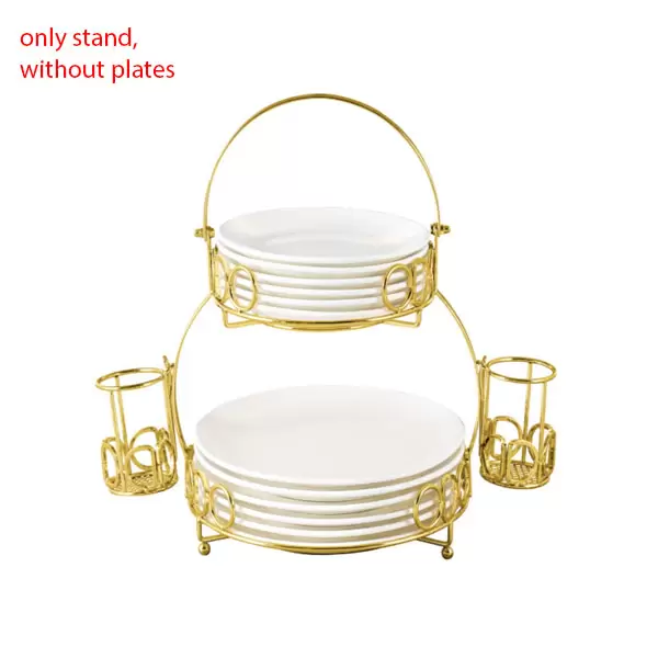 Brilliant 2 Tier Plates Stand Folk Set Holder