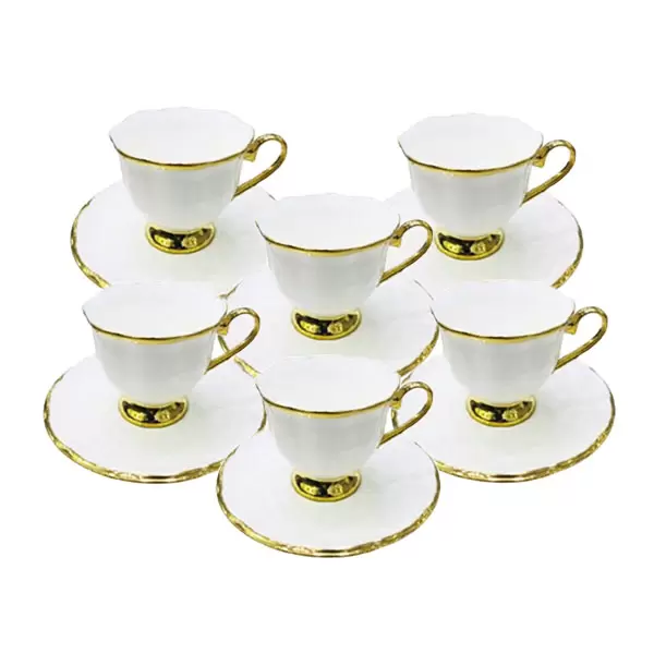 Brilliant Ceramic 6 Piece Tea Cup &Amp; Saucer