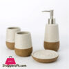 Ceramic Bathroom Accessories Set Of 4 Bath Set With Soap Dispenser (222U)