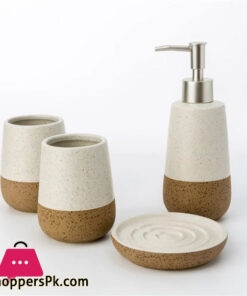 Ceramic Bathroom Accessories Set of 4 Bath Set with Soap Dispenser (222U)
