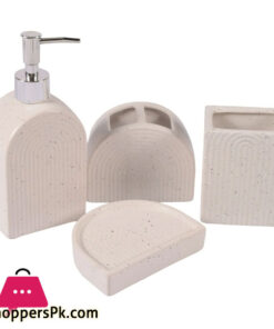 Ceramic Bathroom Accessories Set Of 4 Bath Set With Soap Dispenser (231U) 7 Ceramic Bathroom Accessories Set Of 4 Bath Set With Soap Dispenser (231U) - Image 2