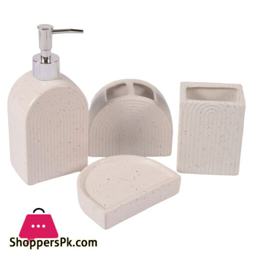 Ceramic Bathroom Accessories Set of 4 Bath Set with Soap Dispenser (231U)
