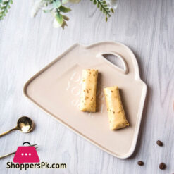 Ceramic Snack Dish Stoneware Dessert Tray Porcelain Dessert Plate Fruit Plate Dry Fruit 17.5 X 15.3 Cm Small