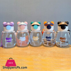 Cute Bear Water Bottle For School 650Ml Transparent