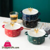 Cute Nordic Noodle Bowl Ceramic Covered