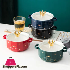 Cute Nordic Noodle Bowl Ceramic Covered