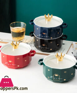 Cute Nordic Noodle Bowl Ceramic Covered