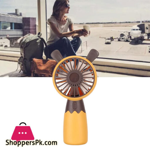 Cute Shape USB Rechargeable Lightweight Handheld Fan Low Noise Travel Fan