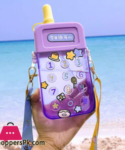Cute Water Bottles with Straws Mobile Phone Travel Cup 2201
