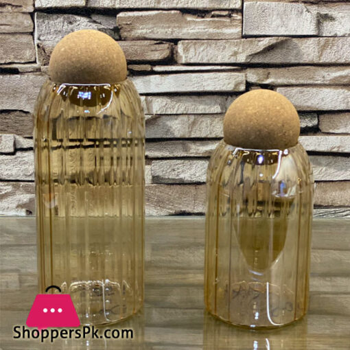 Elegant Serving Jars With Ball Lid Material Glass with Cork Lid 750 ML 1-Pcs