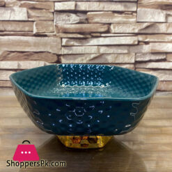 CERAMIC FRUIT BOWL GOLDEN BOTTOM STAR SHAPE 10 INCH