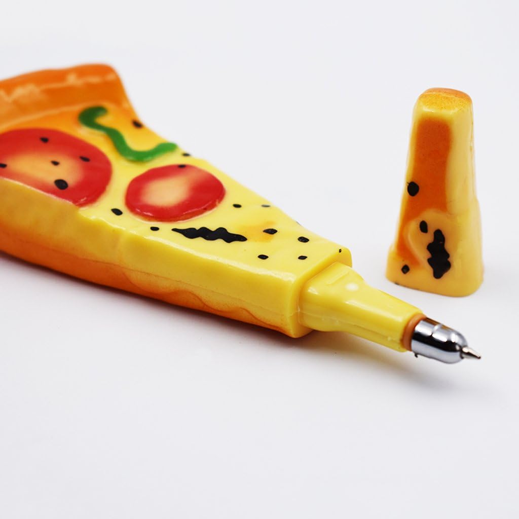 Funny Pizza Magnetic Memo Holder With Pen