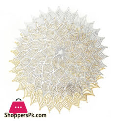 Gold Sunflower Coasters Luxury PVC Placemats for Table Hotel Soft Insulation Pads Round Placemat Wedding Christmas Home Decor