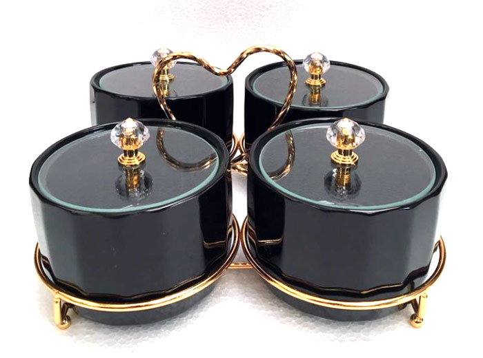 Heart Condiment 4 Part Green Zq-004