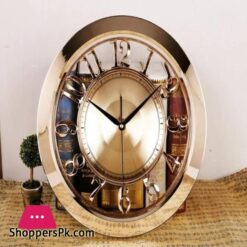 Imported Golden New Design Drassperent Wall Hanging Clock Delicate Design Best Quality Product Plastic Metarial