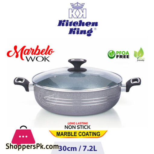 Kitchen King Marbelo Wok Glass Lid – 30cm