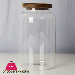 Kitchen Storage Airtight Jars Canister With Wooden Lid 1000Ml