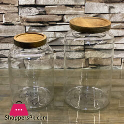 Kitchen Storage Airtight Jars Canister With Wooden Lid 1000Ml