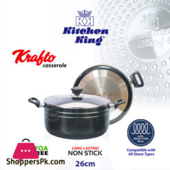 Krafto Casserole Glass Lid Induction Safe  – 26cm