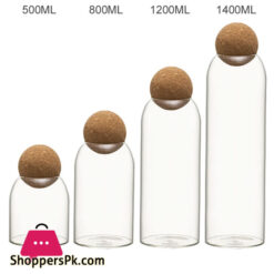Lead-Free Glass Jar 4 Pieces Cork Ball Jar Set 10 Lead-Free Glass Jar 4 Pieces Cork Ball Jar Set