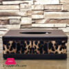 LEATHER TISSUE BOX TIGER PRINT