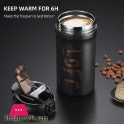 Loft Free Stainless Steel Vacuum Ceramic Double Drinking Cup 600Ml