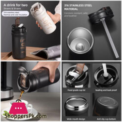 Loft Free Stainless Steel Vacuum Ceramic Double Drinking Cup 600Ml