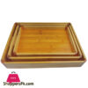 Rectangle Bamboo Tray 3 Pcs Set Washable