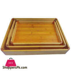 Rectangle Bamboo Tray 3 Pcs Set Washable
