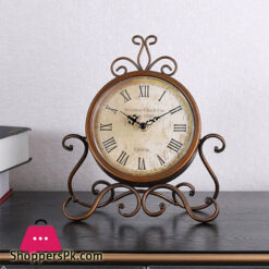 Retro Clock Mute Desk Clock Home Living Room Bedroom Decoration Desk Clock Desktop Ornaments Small Desk Clock 11.02 Inches Table Clock