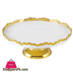 Royal Elegant Cake Platter Golden &Amp; Silver Best For Cake Presentation / Beautiful Footed Cake Dish With Edges