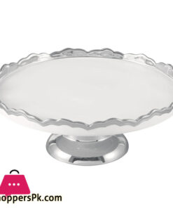 Royal Elegant Cake Platter Golden & Silver Best For Cake Presentation / Beautiful Footed Cake Dish With Edges