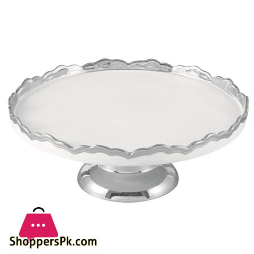 Royal Elegant Cake Platter Golden & Silver Best For Cake Presentation / Beautiful Footed Cake Dish With Edges