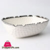 Royal Elegant Serving Bowl Embossed Design With Golden &Amp; Silver Edges - Beautiful Serving Bowl - Material Ceramic