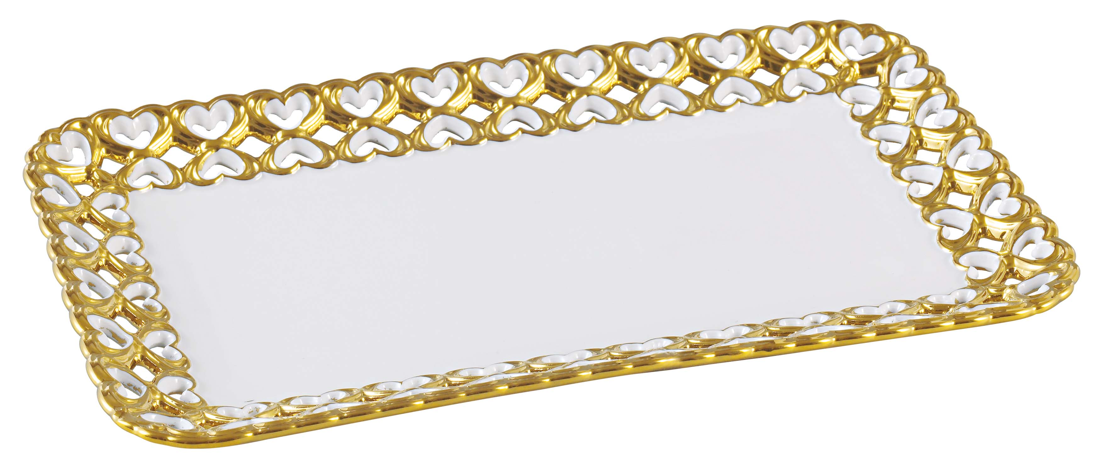 Royal Elegant Serving Platter With Embossed Edges &Amp; Golden Silver Design Beautiful Serving Dish For Desserts &Amp; Candies.