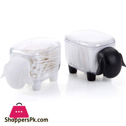 Sheep Shaped Plastic Cotton Swab Toothpick Storage Case Organizer Home Table Decor Storage Box