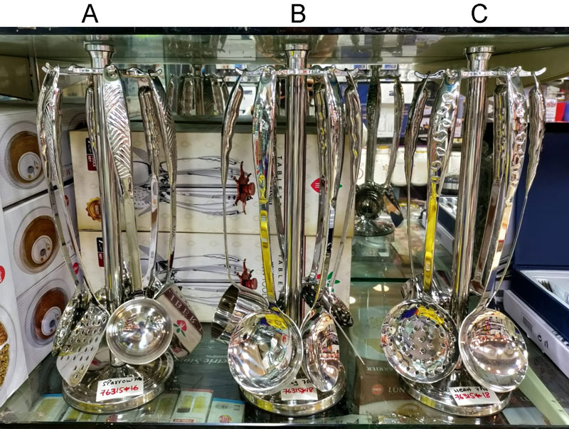 Stainless Steel Kitchen Cooking Spoon Utensil  Set With Stand 7 Piece