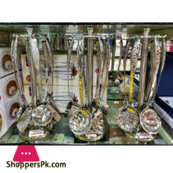 Stainless Steel Kitchen Cooking Spoon Utensil  Set with Stand 7 Piece