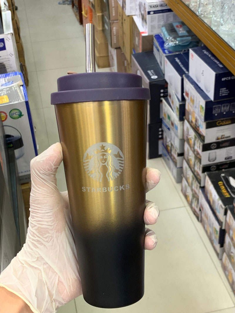 Starbucks Tumblers With Straw And Lid Stainless Steel Mug Spill Proof 2 In 1 Colour Coffee Cup 500 Ml Capacity