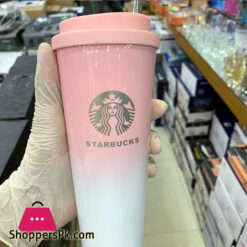 Starbucks Tumblers With Straw And Lid Stainless Steel Mug Spill Proof 2 In 1 Colour Coffee Cup 500 Ml Capacity