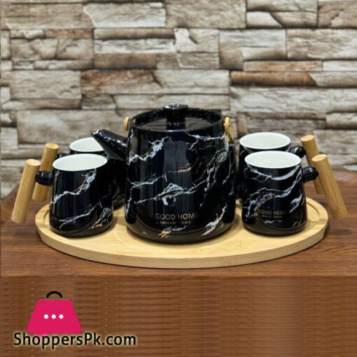 SUBAISHI Elegant Tea Set With Tray Ceramic
