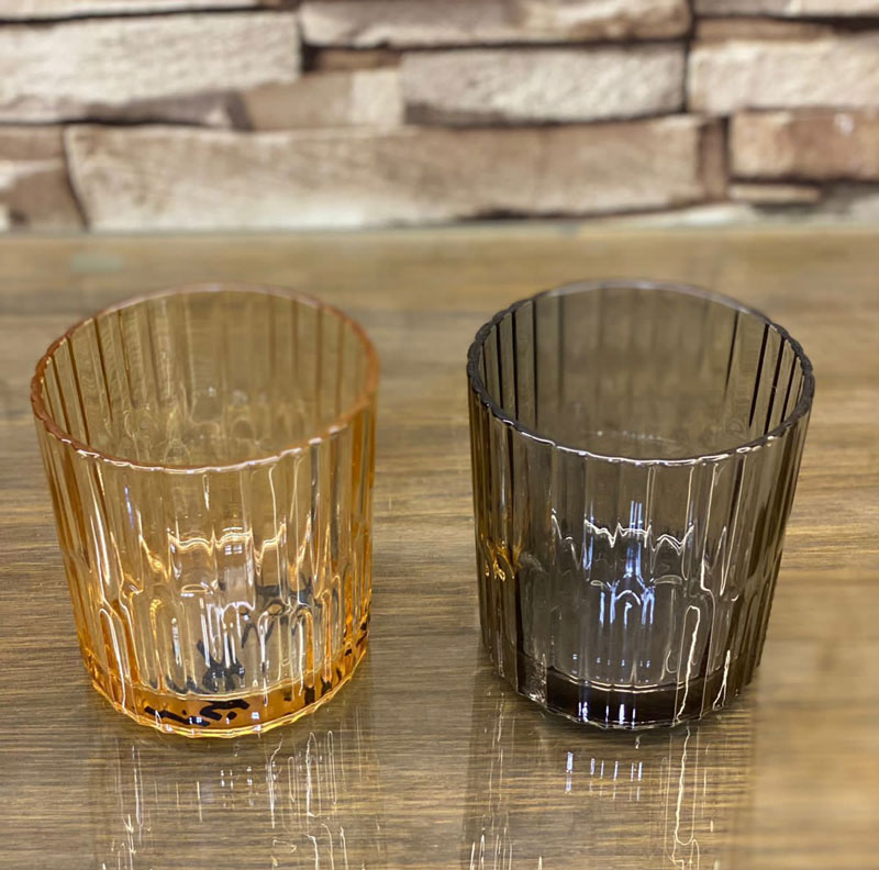 Textured Glasses Golden Smoke Set Of 6