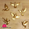 Wall Mounted Resin Birds Golden Statue Pack Of 6