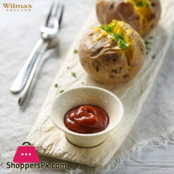 Wilmax SandStone Sauce Dish 3 X 1.5 Inch 7.5 X 4 CM