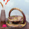 Wooden Dry Fruit Collapsible Basket Handcrafted Sheeshum Wood