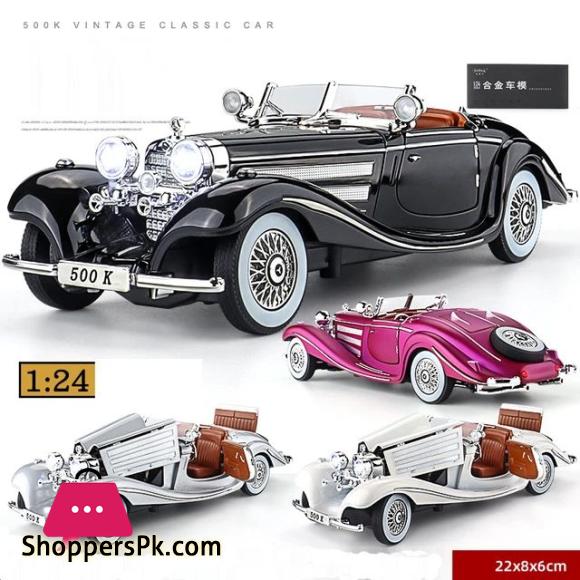 1:24 Mercedes-Benz 500K Classic Car Diecast Vintage Retro Classic Alloy Car Model 37 124 Diecast Vintage Retro Classic Alloy Car Model