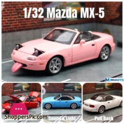 132 MX 5 Alloy Convertible Sports Car Model Diecast Metal Toy Racing Vehicle Car Model Sound and Light