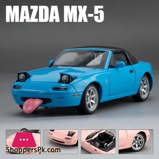 132 MX 5 Alloy Convertible Sports Car Model Diecast Metal Toy Racing Vehicle Car Model Sound and Light