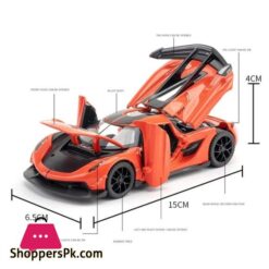 132 Scale Die Cast Toy Koenigsegg Jesko Supercar Alloy Car Model Sound And Light Pull Back